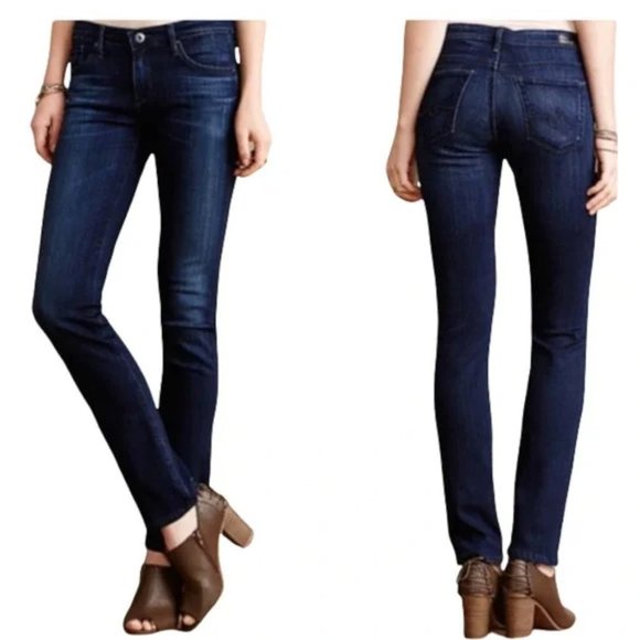 AG Adriano Goldschmied The Stevie Legging Size 26R Dark Blue Low Rise - Picture 1 of 9